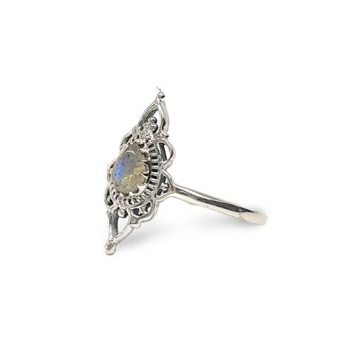 Anillos Ishani Piedra Labradorita Plata Fina 925-1