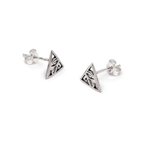 Aros Triángulo Ojo Horus Plata Fina 925-0