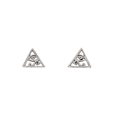 Aros Triángulo Ojo Horus Plata Fina 925-1