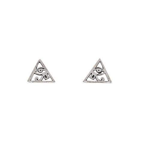 Aros Triángulo Ojo Horus Plata Fina 925-2