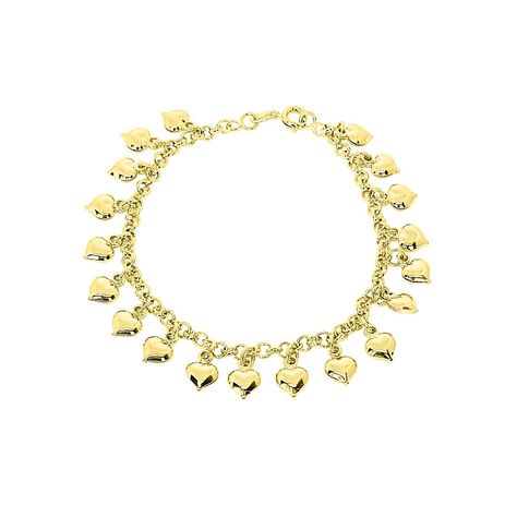 Pulsera Corazón Enchapada Oro 18K-0