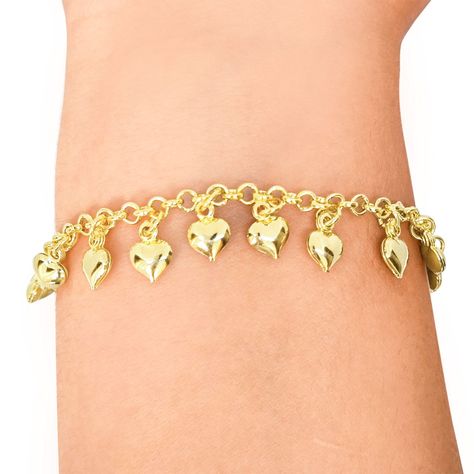 Pulsera Corazón Enchapada Oro 18K-1