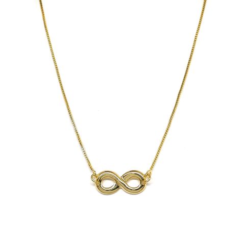 Collar Infinito Liso Enchapado Oro 18K-0