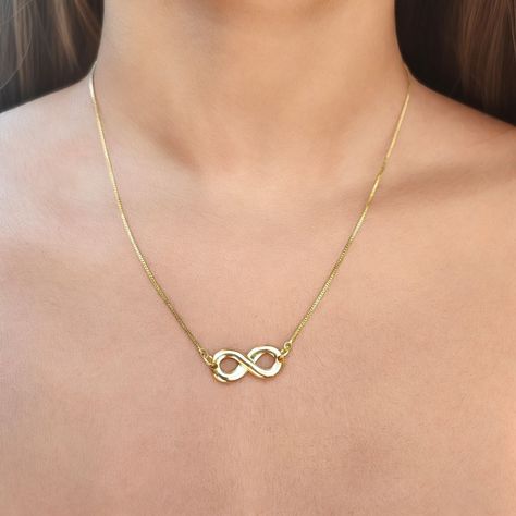 Collar Infinito Liso Enchapado Oro 18K-1
