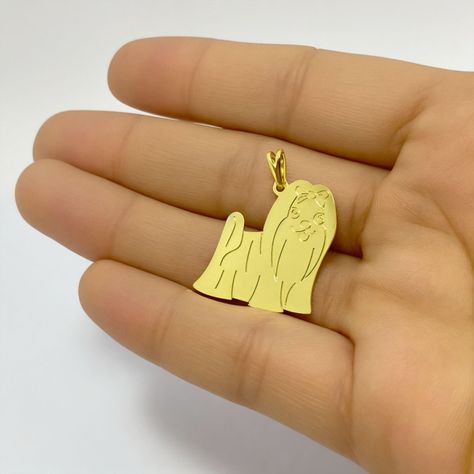 Colgante Perro Maltés Enchapado Oro 18K-1