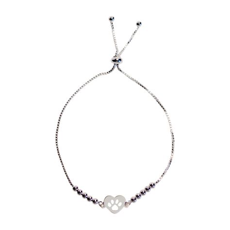 Pulsera Corazón Huella Plata Fina 925 Adaptable-0
