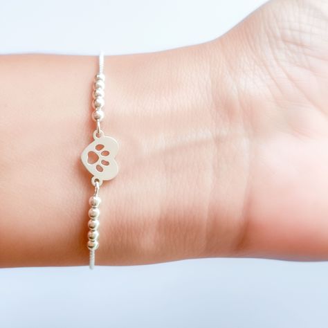 Pulsera Corazón Huella Plata Fina 925 Adaptable-3
