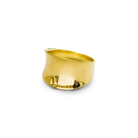 Anillo Lorena Cóncavo Liso Enchapado Oro 18K #19-0
