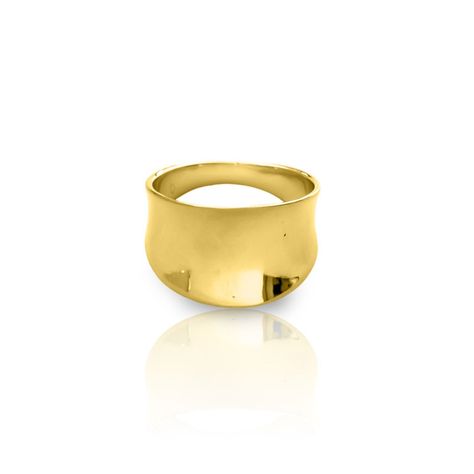 Anillo Lorena Cóncavo Liso Enchapado Oro 18K #19-1
