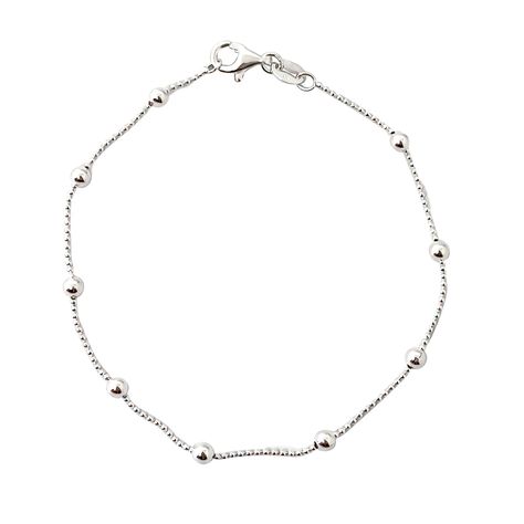 Pulsera Bolitas 19cm Plata Fina 925-0