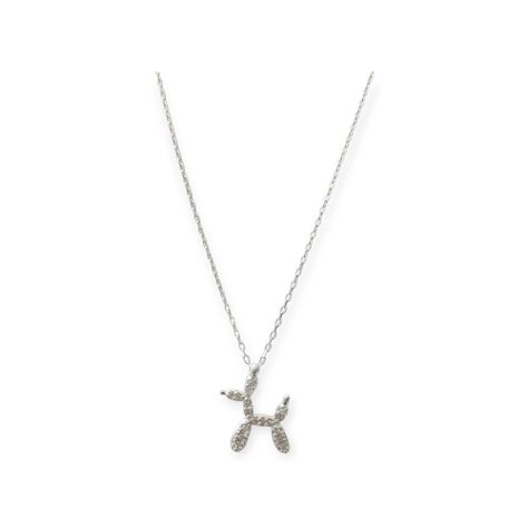 Collar Perro Globo Circón Plata Fina 925-1