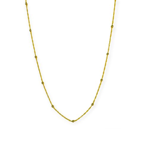 Collar Bolitas Singapur Enchapado Oro 18K-0