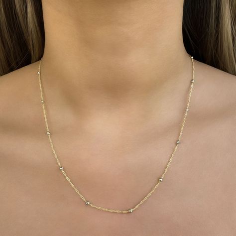 Collar Bolitas Singapur Enchapado Oro 18K-1