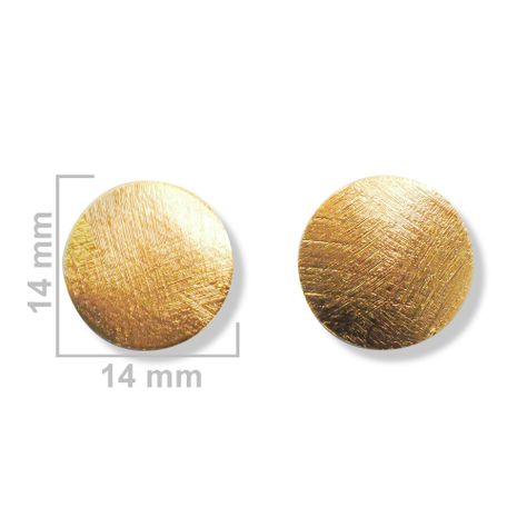 Aros Disco Satinado 13mm Enchapado Oro 18K-1