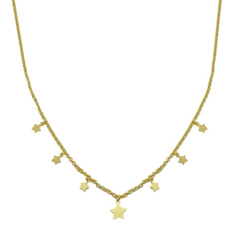 Collar 7 Estrellas Enchapado Oro 18K 50cm-0