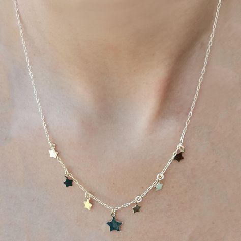 Collar 7 Estrellas Enchapado Oro 18K 50cm-2