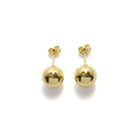Aros Bola Lisa 10mm Enchapado Oro 18K-0