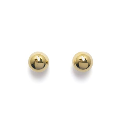 Aros Bola Lisa 10mm Enchapado Oro 18K-1