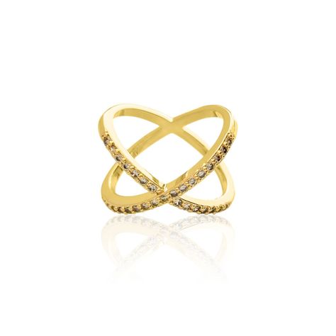 Anillo Mónica Circón Blanco Enchapado Oro 18K #16-0