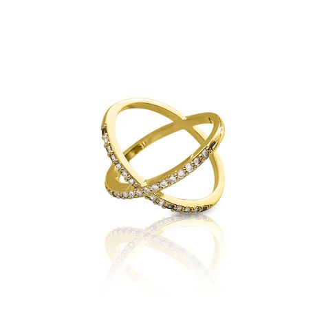 Anillo Mónica Circón Blanco Enchapado Oro 18K #16-1