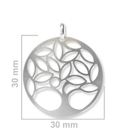 Colgante Medalla Árbol De La Vida Calado Plata Fina 925-1