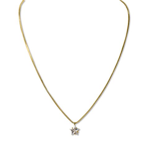 Collar Circón Estrella Enchapado Oro 18K-0