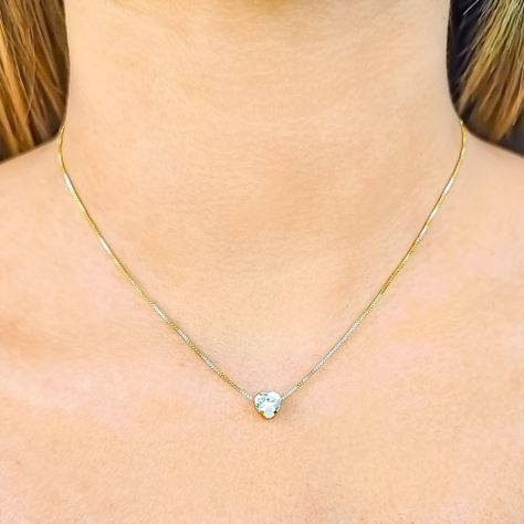 Collar Circón Corazón Enchapado Oro 18K-1