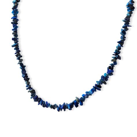 Collar Lapislázuli Chips Plata Fina 925-2