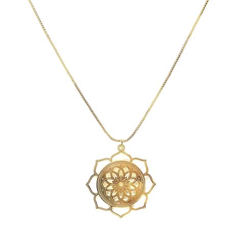 Collar Flor De Loto Enchapado Oro 18K-0