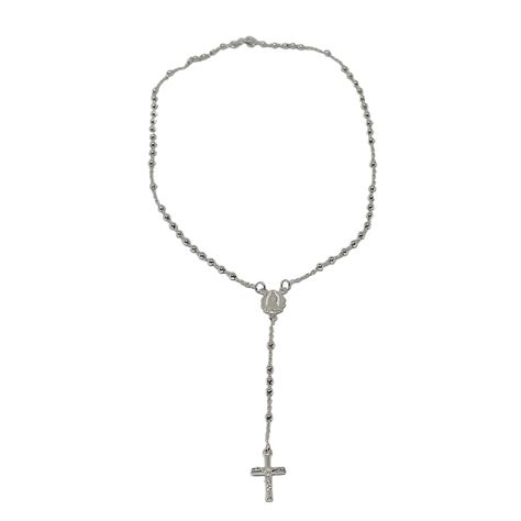 Collar Rosario Virgen De Guadalupe 50CM Plata Fina 925-0