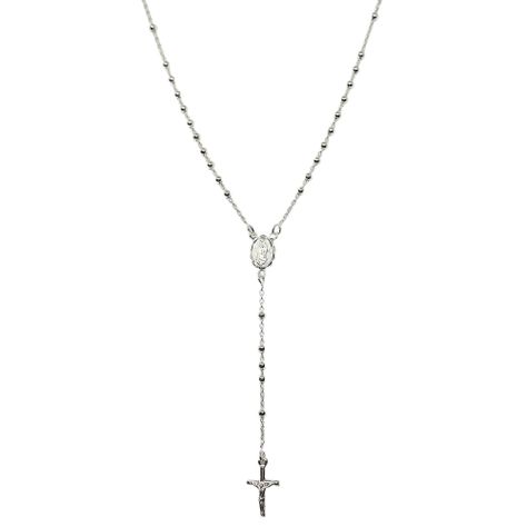 Collar Rosario Virgen De Guadalupe 50CM Plata Fina 925-1