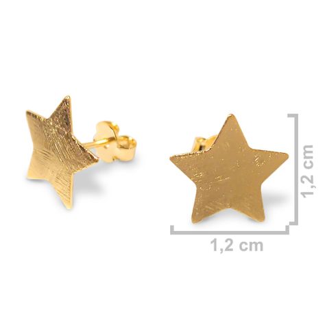 Aros Estrella Satinados Enchapado Oro 18K-2