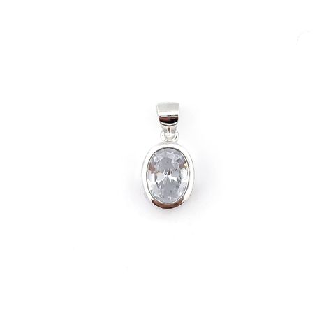 Colgante Punto de Luz Ovalado Plata Fina 925-0