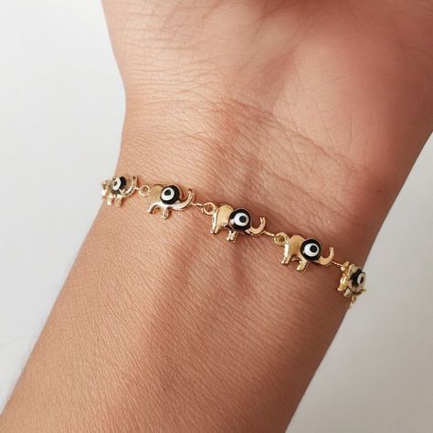 Pulsera Elefantes Enchapado Oro 18K-3