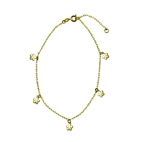 Tobillera 5 Margaritas Enchapado Oro 18K-0