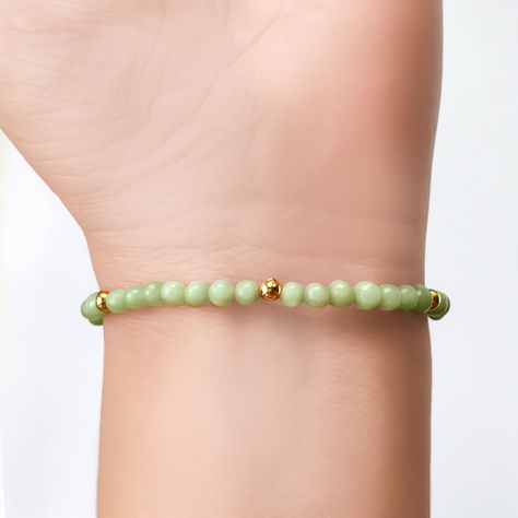 Pulsera Amazonita Bolitas Enchapadas Oro 18K-2
