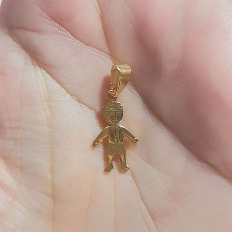 Colgante Niño Satinado Enchapado Oro 18Ka-1