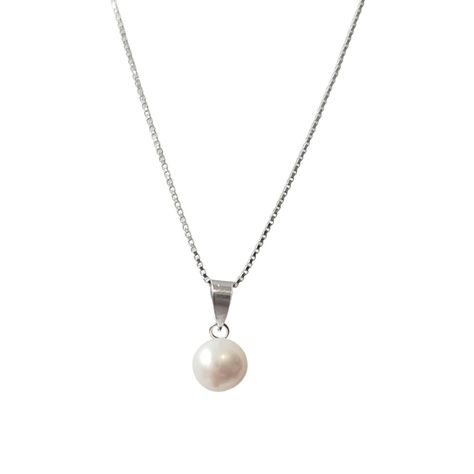 Collar Perla De Río Plata Fina 925-0