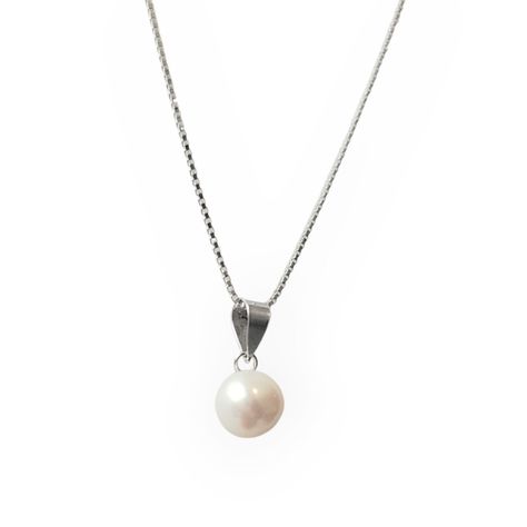 Collar Perla De Río Plata Fina 925-1
