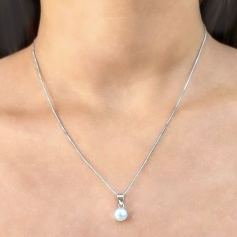 Collar Perla De Río Plata Fina 925-3