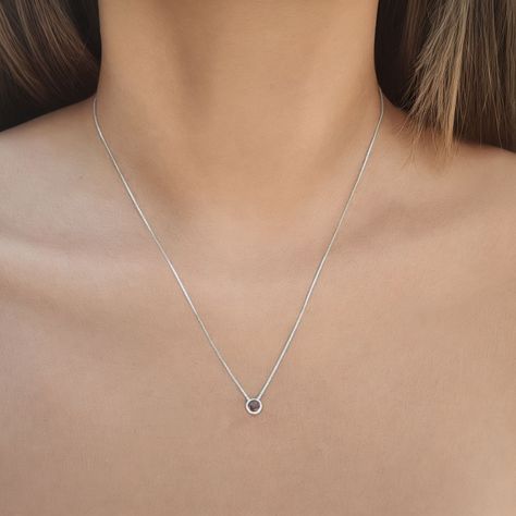 Collar Punto De Luz Rojo 5mm Plata Fina 925-2