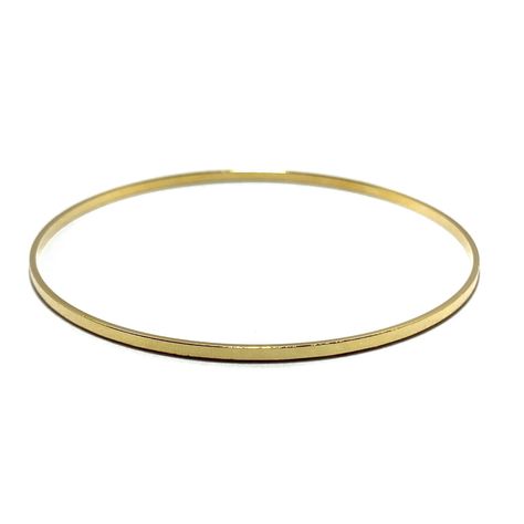 Pulsera Esclava Fina Satinada  Enchapada Oro 18K-1