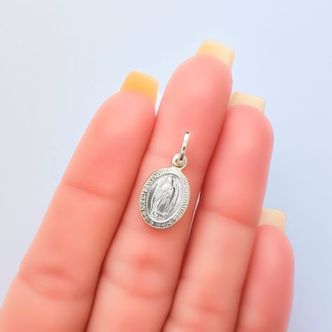 Colgante Medalla Virgen De Guadalupe Borde 14x11mm Plata Fina 925-3