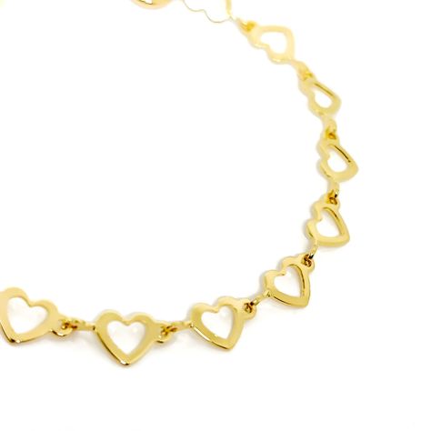 Pulsera Varios Corazones Enchapado Oro 18K-1