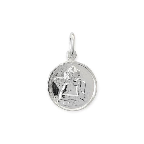 Colgante Medalla Ángel Plata Fina 925-1