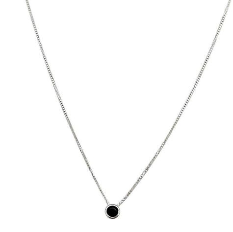 Collar Punto De Luz Negro 5mm Plata Fina 925-1