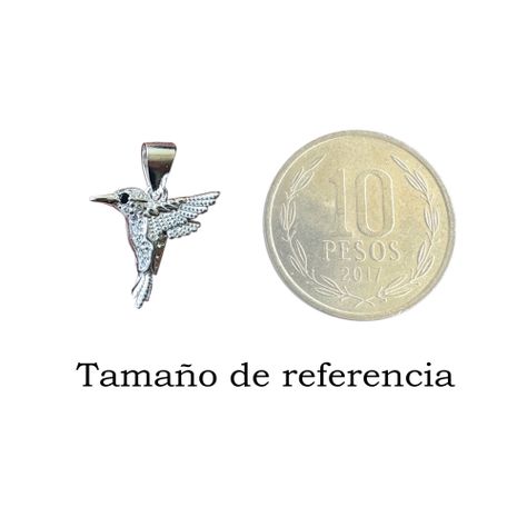 Colgante Colibrí Circón Blanco Plata Fina 925-3