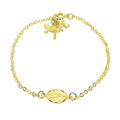 Pulsera Nuestra Señora De La Concepción Aparecida Enchapada Oro 18KA-0