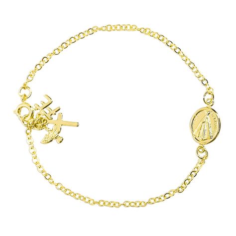 Pulsera Nuestra Señora De La Concepción Aparecida Enchapada Oro 18KA-2