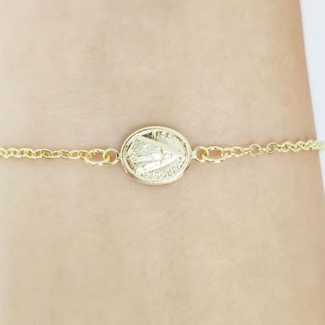 Pulsera Nuestra Señora De La Concepción Aparecida Enchapada Oro 18KA-3